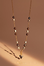 Zincir Detaylı Doğal Taş Kolye