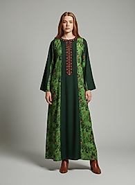 Elara Yeşil Desenli Uzun Kadın Elbise