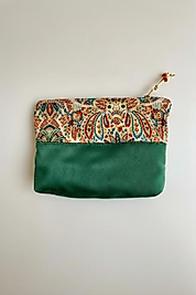 Etnik Desenli Yeşil Kadın El Çantası