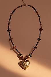 Bohem Doğal Taş ve Etnik Boncuklu Kolye