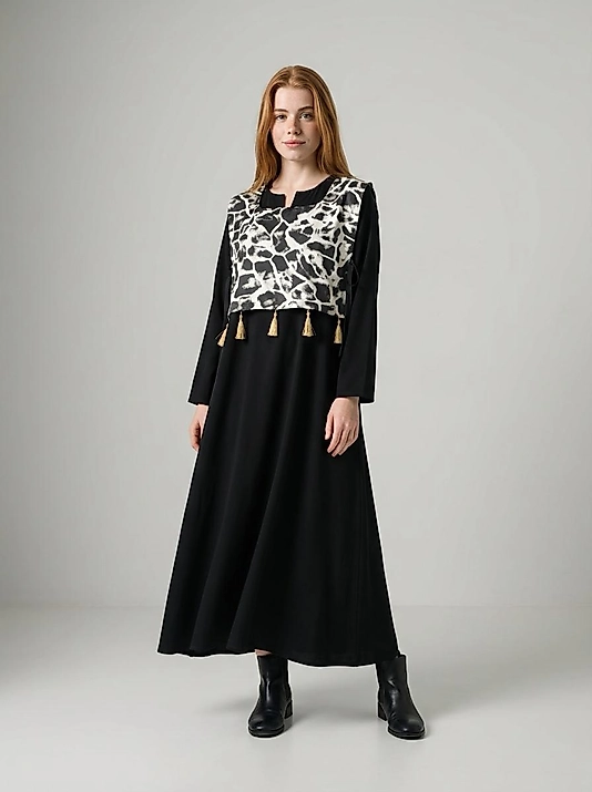 Lena Leopar Desenli Yandan Bağlamalı Kadın Süveter